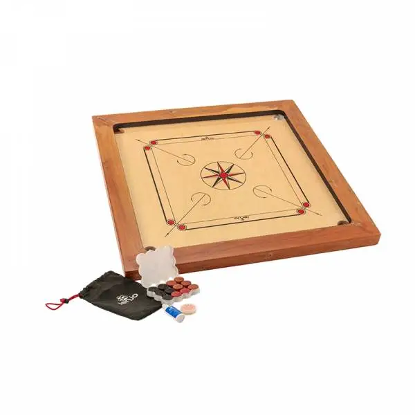 The board's corner, showing the netted pocket and the kicker edge.